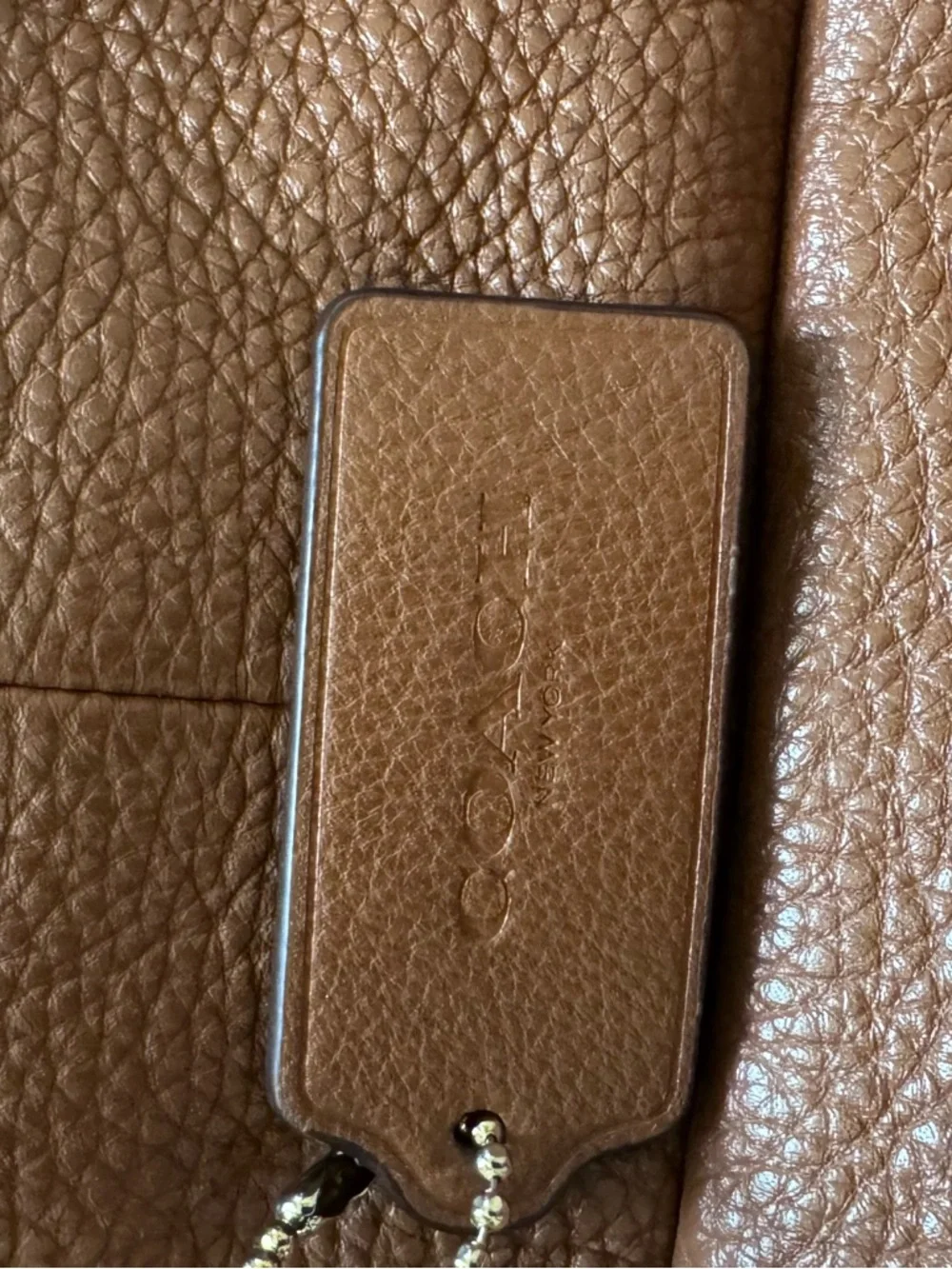 Coach Pebbled Leather Backpack in Brown with Gold Accent - Picture 3 of 5